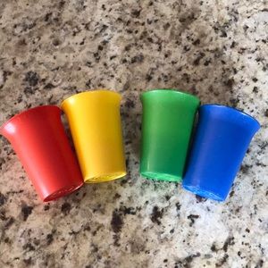 Set of 4 Vintage Tupperware Bell Tumbler Cups Primary Colours